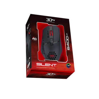 Mouse Gamer 3dfx Silent 9074 8 Botones 6400dpi Rgb Usb Negro