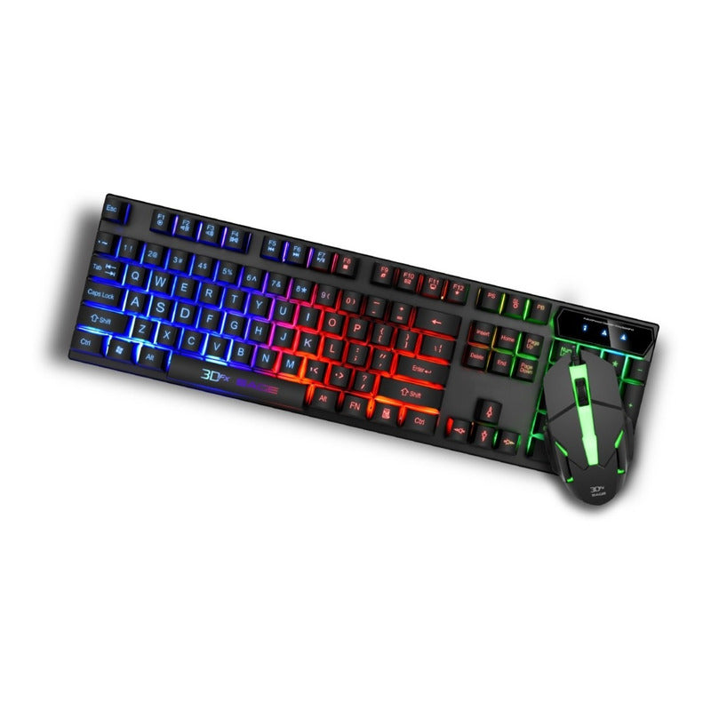 3dfx Sage 2 in 1 Gaming Kit Keyboard + USB Mouse Keyboard Color Black