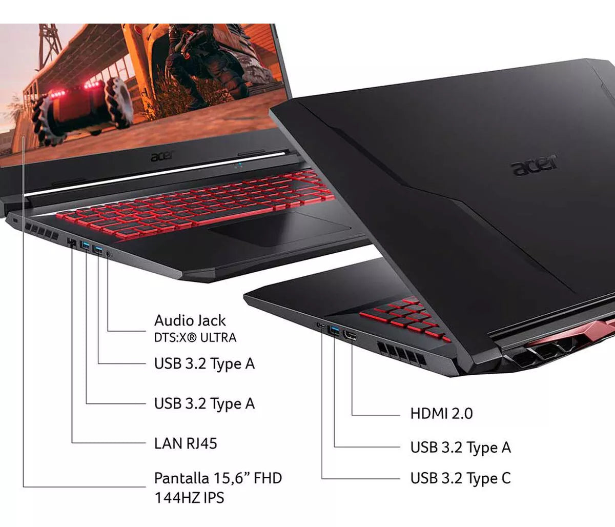 Notebook Gamer Acer Aspire Nitro 5 An515 Gtx 1650 16GB RAM  (Reacondicionado) [NH.Q7MAL.00W.1]