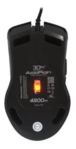 Mouse Gamer 3dfx Acidrain 8792 7 Botones 4800dpi Usb Color Negro