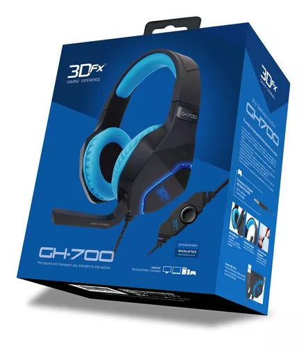 Audifonos Gamer 3dfx Gh-700 Usb 3.5mm Pc Consolas Celulares Color Negro