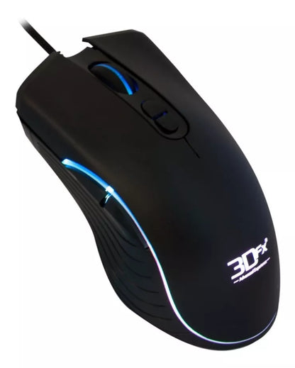 Mouse Gamer 3dfx Acidrain 8792 7 Botones 4800dpi Usb Color Negro