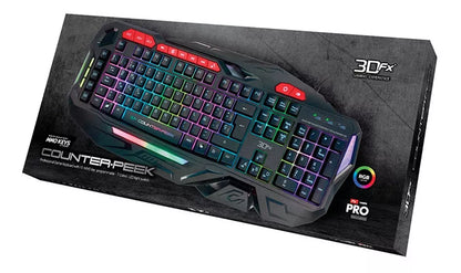 Teclado Gamer 3dfx Counter Peek 9071 Mmo Keys Usb