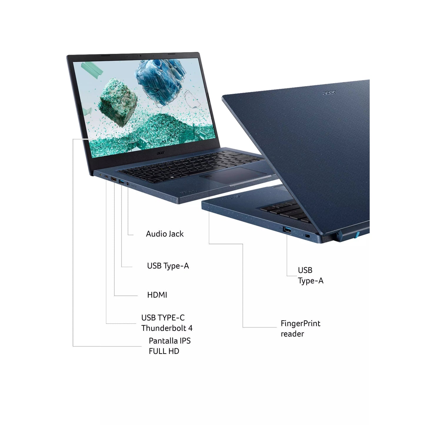 Notebook Acer Aspire Vero AV14-51 Core I5-12va | 8GB RAM | 512GB SSD [NX.KBLAL.001.1] - Excelente Estado