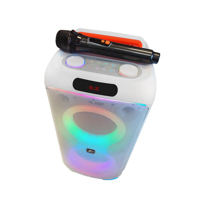 Parlante Bluetooth Flaming Party Bass 6.5" 45W con Micrófono Inalámbrico [9565] - Nuevo