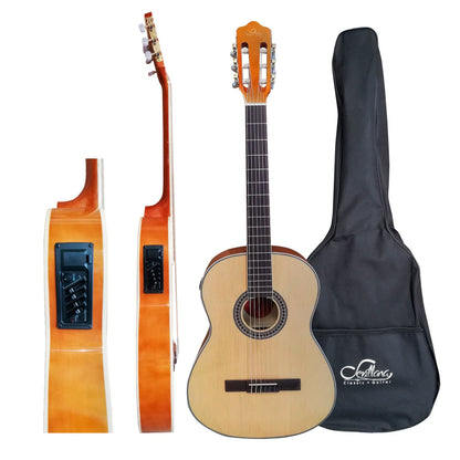 Guitarra Electroacústica Sevillana 39" con ecualizador + Funda [8941] - Nuevo