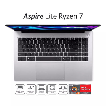 Notebook Acer Aspire Lite AL15-41P AMD Ryzen 7 5700U | 16GB RAM | 512GB SSD - Buen Estado